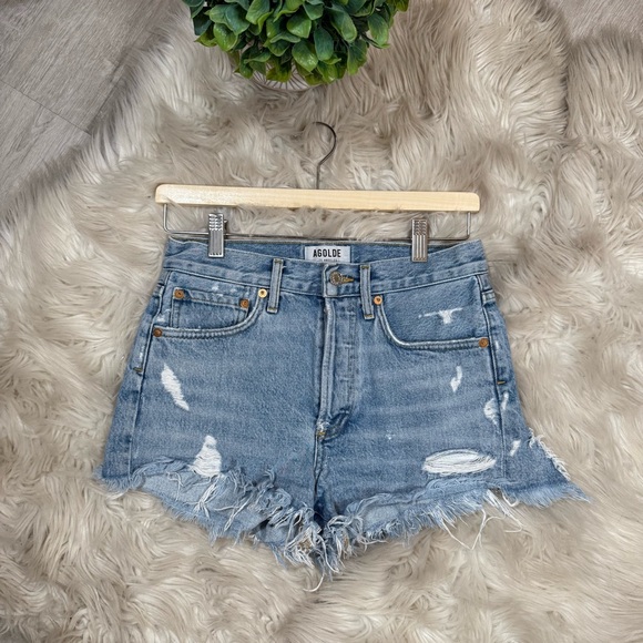 Agolde Parker Vintage Cut Off Jean‎ Shorts - Picture 1 of 8